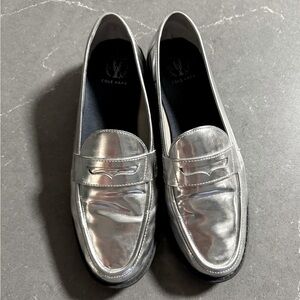 Cole Haan Women’s Chrome Silver Loafers